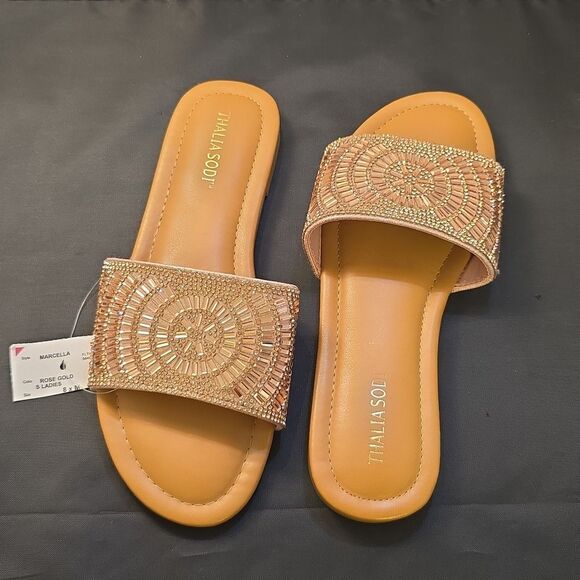 BRAND NEW THALIA SODI RHINESTONE EMBELLISHEDE WOMEN'S SLIDER G1 - Picture 4 of 16